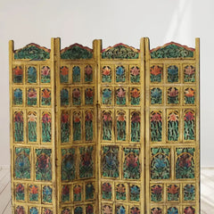 Carved Handmade Indian Furniture Solid Hard Wood Partition Screen