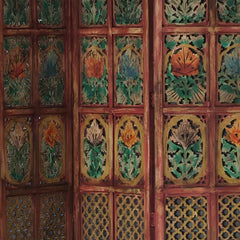 Handmade Indian Furniture Wooden Partition Screen Multicolor