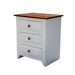 French Blanc Wooden Bedside Table