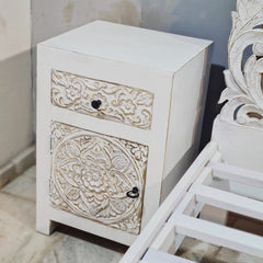 Indian Hand Carved Solid Wood Bedside Tables 94