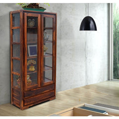 Boston Silver Contemporary Solid Colonial Display Cabinet