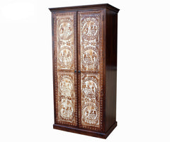 MADE TO ORDER Maharaja Wooden Wardrobe Cabinet Brown 100x60x200 cm