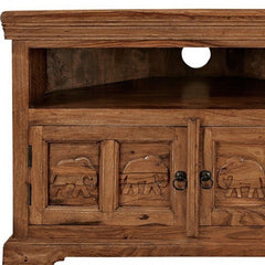 Elephant Design Indian solidwood Corner TV Stand