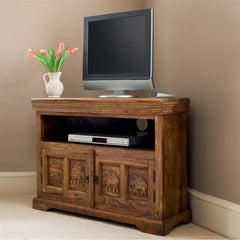 Elephant Design Indian solidwood Corner TV Stand