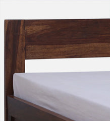 Sheesham Wood Single Bed in Scratch Resistant Provincial Teak Finish With Box Storage