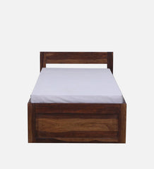 Sheesham Wood Single Bed in Scratch Resistant Provincial Teak Finish With Box Storage