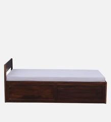 Sheesham Wood Single Bed in Scratch Resistant Provincial Teak Finish With Box Storage