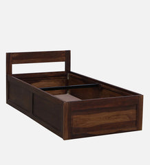 Sheesham Wood Single Bed in Scratch Resistant Provincial Teak Finish With Box Storage