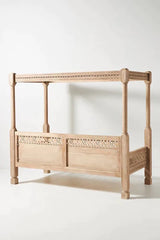 Hand Carved Canopy Style Solid Wooden Daybed