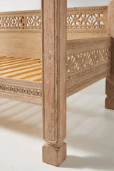 Hand Carved Canopy Style Solid Wooden Daybed