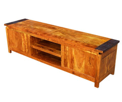 MADE TO ORDER Indian Lyon Wooden TV Unit Natural 1.8m