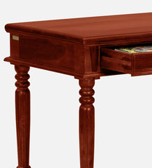 Shanti Surprise Sheesham Wood Writing Table In Scratch Resistant Honey Oak Finish