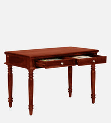 Shanti Surprise Sheesham Wood Writing Table In Scratch Resistant Honey Oak Finish