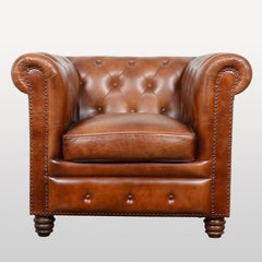 Chesterfield Aged Leather Armchair Sofa Leather Lounge Couch