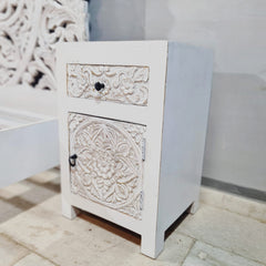 Indian Hand Carved Solid Wood Bedside Tables 94