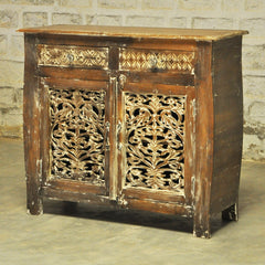 French Colonial solidwood Jali Carved sideboard Brown