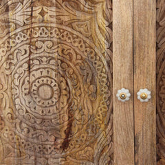 Floral Carved Solid wood Sideboard