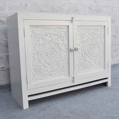 Floral Carved Solid wood Sideboard