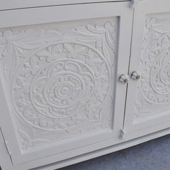 Floral Carved Solid wood Sideboard