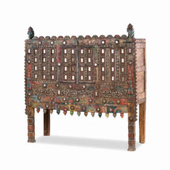 Rajasthan Vintage Hand carved Furniture Antique Solid Wood Damchiya in Multicolor