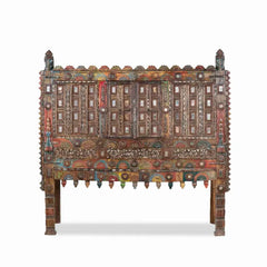Rajasthan Vintage Hand carved Furniture Antique Solid Wood Damchiya in Multicolor