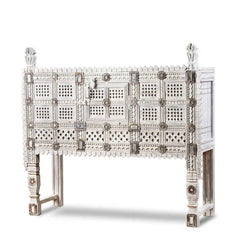 Rajasthan Vintage Hand carved Furniture Antique Solid Wood Damchiya in White