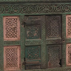 Handmade Indian Vintage Solid Hard Wood Sideboard Damchiya Green