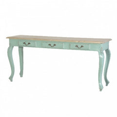 Antique handcarved French Colonial Hall Table 165CM - Turquoise