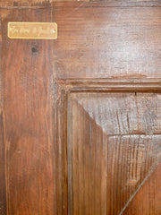 Pine Grove Antique Indian Doors Handmade Carved Console Hall Table With Brass Work