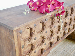 Pine Grove Recycled Teak Wood Handmade Carved Console Hall Table