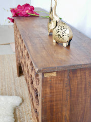 Pine Grove Recycled Teak Wood Handmade Carved Console Hall Table