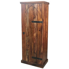 Takat Metal Jali Natural Solid Wood Gothik Cabinet