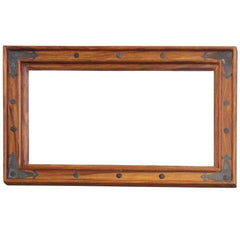 Takat Metal Jali Natural Solid Wood Mirror Small