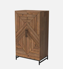 Solid Wood Bar Cabinet In Natural Finish