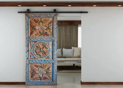 Handmade Indian Furniture Hand Carved Barn Door Pair or Single interior Exterior Entrance Front Doors