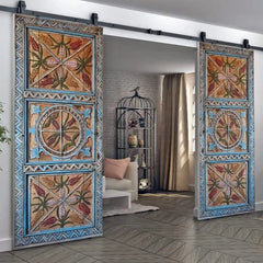 Handmade Indian Furniture Hand Carved Barn Door Pair or Single interior Exterior Entrance Front Doors