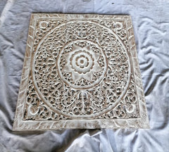 Mandala Carvings Wood Handmade Teak Wood Wall Panel For Home Decor 90x90Cm