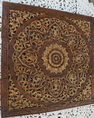 Reclaimed Wood Handmade Teak Wood Wall Panel For Home Decor 90x90Cm