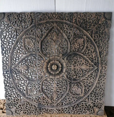 Handmade Solid Mango Wood Carved Plaque Wall Art Hanging Home Decor Wall Panel