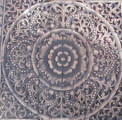 Mandala Carvings Handmade Solid Mango Wood Carved Wall Art Hanging Home Decor Wall Panel