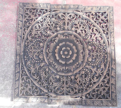 Mandala Carvings Handmade Solid Mango Wood Carved Wall Art Hanging Home Decor Wall Panel