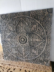 Handmade Solid Mango Wood Carved Plaque Wall Art Hanging Home Decor Wall Panel