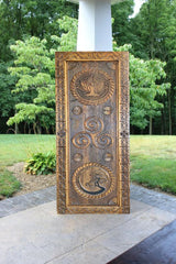 Hand-Carved Yoga Barn Door Solid Mango Wood Custom Made Wooden interior Exterior Doors Front Door Wall Decor