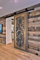 Barn Door Handcarved Solid Mango Wood Custom Built Hand Carved Black Doors