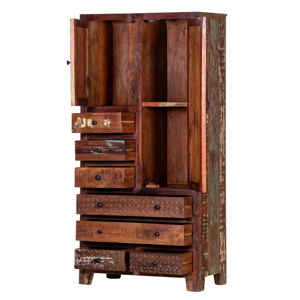 Log Wardrobe Rustica Solid Wooden Reclaimed Wardrobe Armoire – Make My Piece