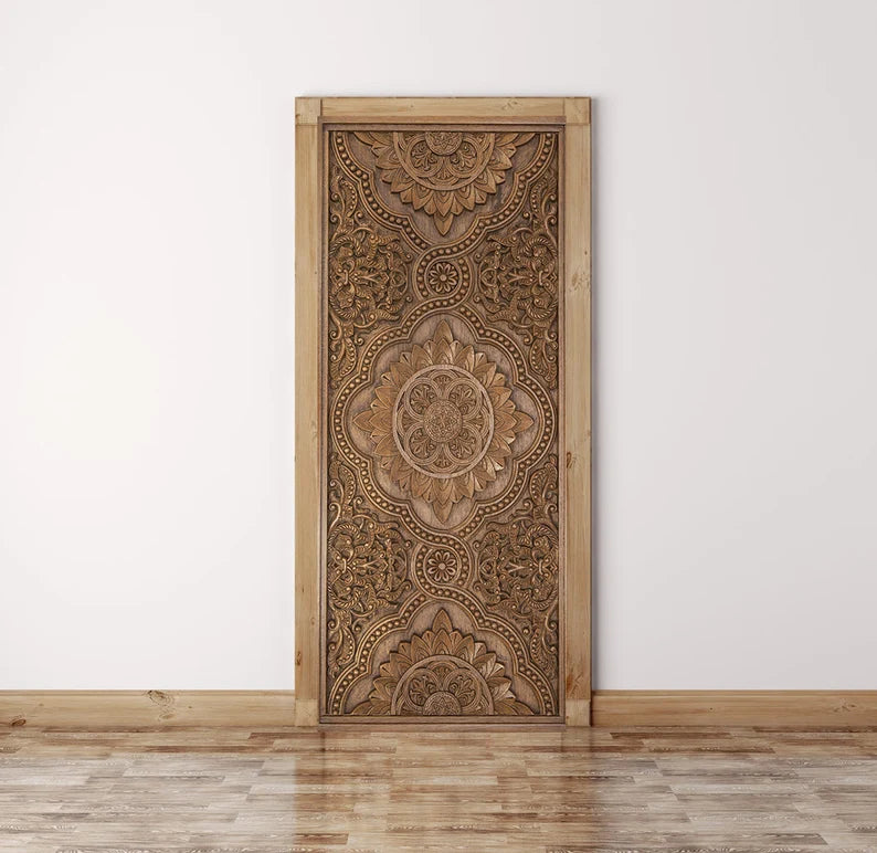 Handmade Vintage Wood Carving Door Decal