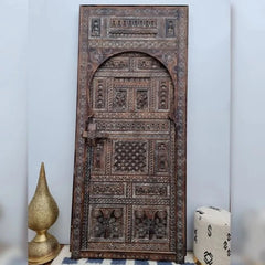 Handmade Vintage Old Artwork Moroccan Carved Door