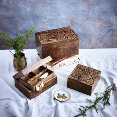 Handmade Decor Wooden Pencil Box Sized Jewellery Trinket Box