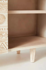 Carved Oasis Hand Carved Solid Mango Wood 2 Doors 3 Drawers Sideboard