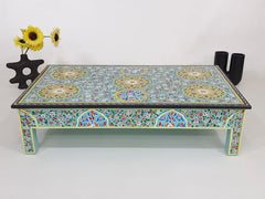 Brush & Timber Handmade Mango Wood Handpainted Unique Low Table Coffee Table